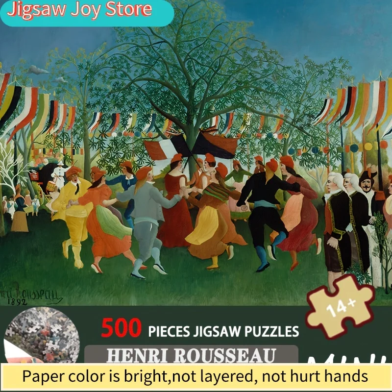 Rompecabezas de fantasía de la selva de Henri Rousseau - Rompecabezas grande de 15x10 pulgadas, desafiante para adultos con vibrante arte de la selva tropical