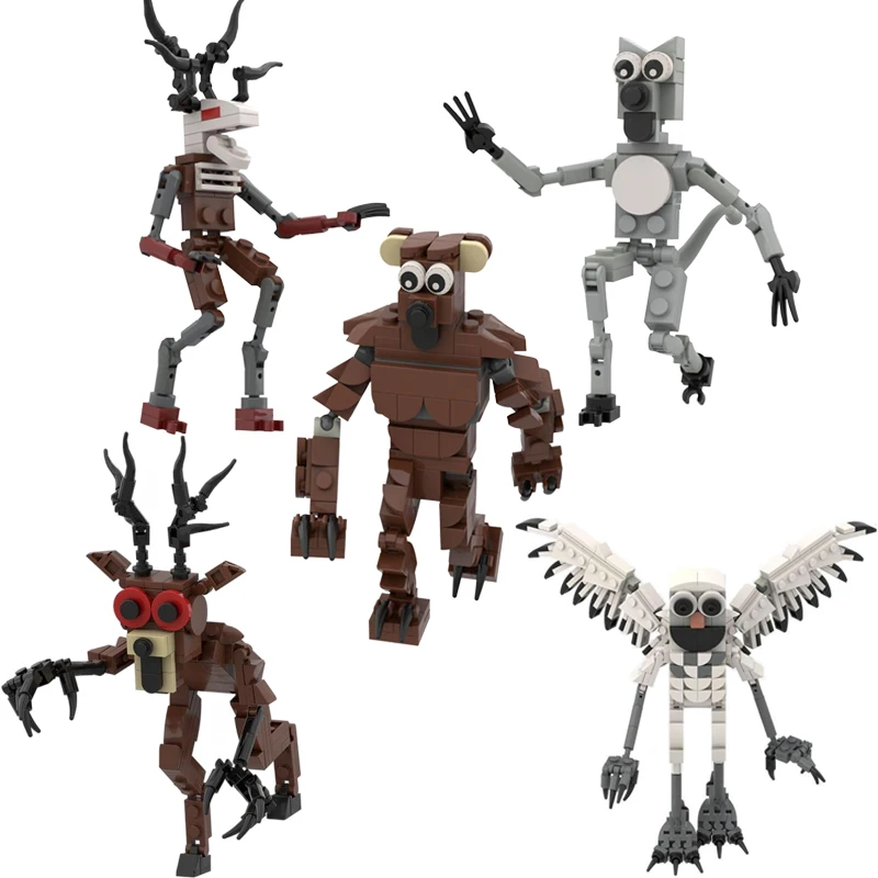 2026 جديد 99 ليال الرعب اللبنات مضحك الغابات الغزلان الأبيض البومة تجميع لعبة نموذج التماثيل لعب لهدايا عيد ميلاد الأولاد