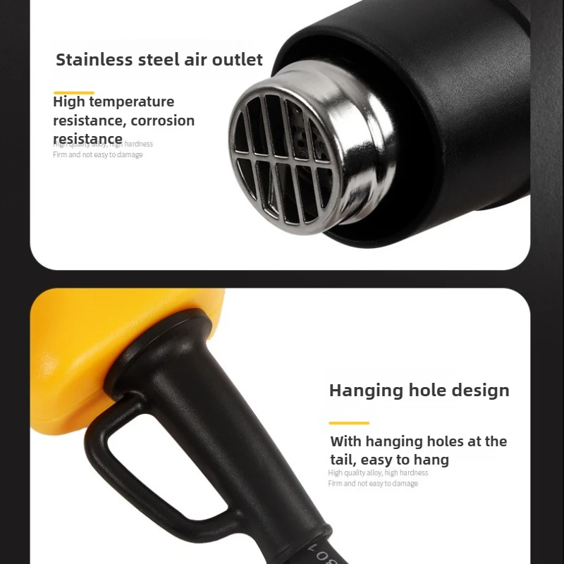 ASL-2000 2-level Temperature Regulation High Temperature Hot Air Blower Specialized Baking Gun for Automotive Film Coating 2000W