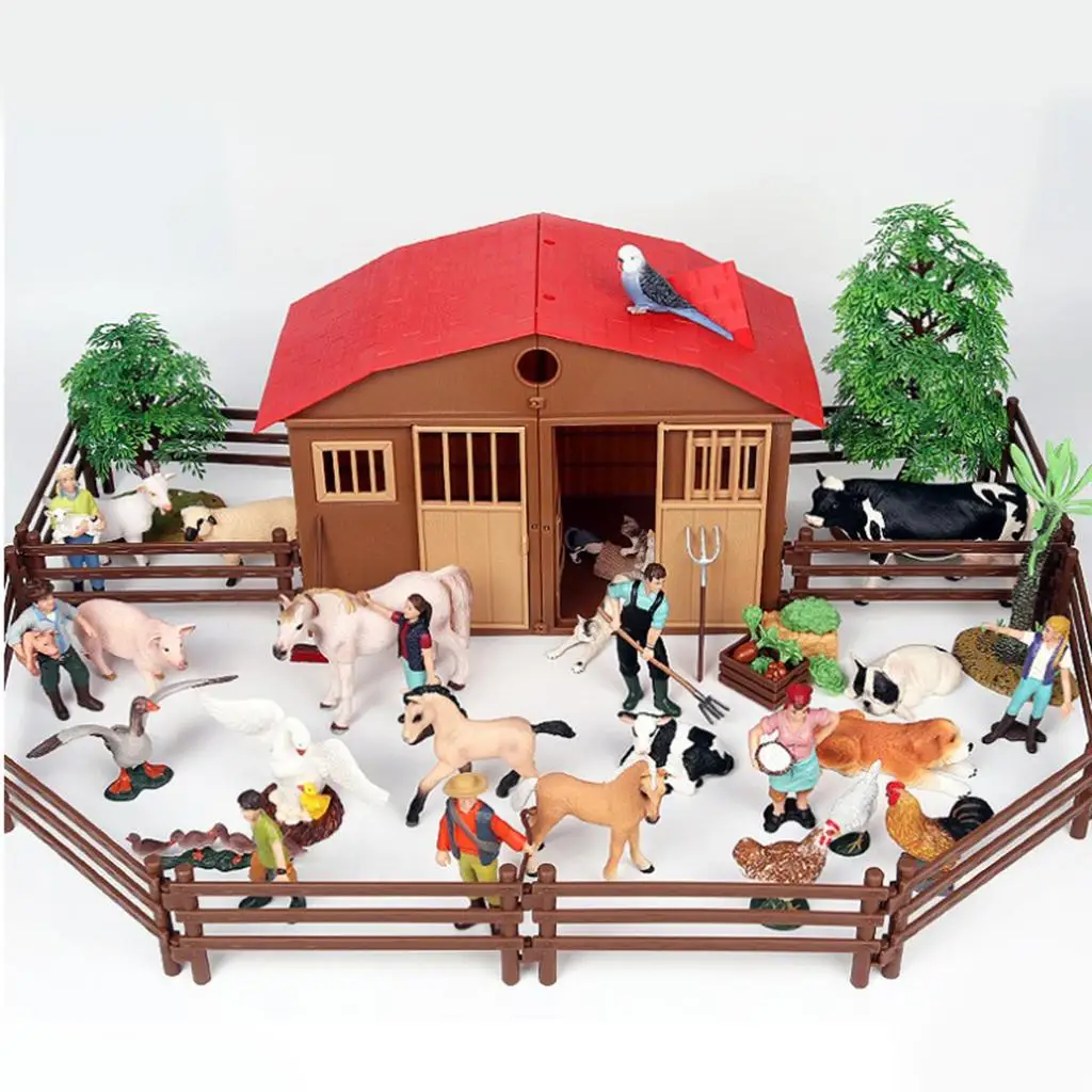 Simulation Farm Model Miniature Lifesize House Table Accesory Doll House for Action Figures Table Ornaments Collection