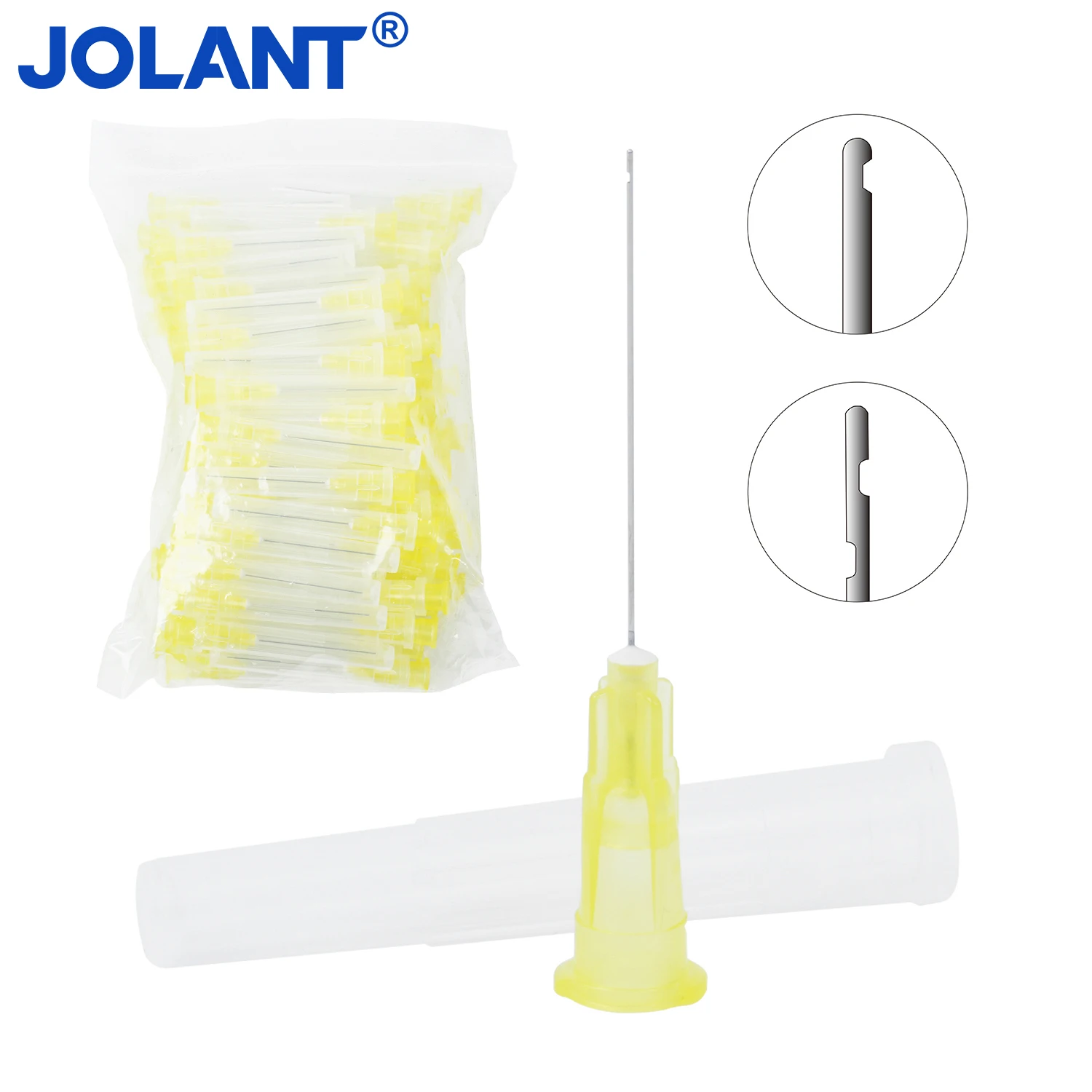 100pcs/Bag JOLANT Dental Endo Irrigation Needle Tip 25G/27G/30G Dental Root Canal Lateral Irrigation Needle 3 Size 0.3/0.4/0.5mm