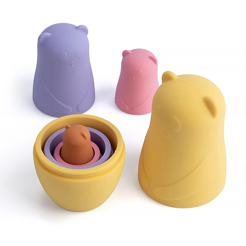 1setMontessori Nesting Dolls Spielzeug Russische Matroschka Puppe Pädagogisches Spielzeug für Kinder Silikon Stacking Blocks Puppe Innen Puppe – Detail 13