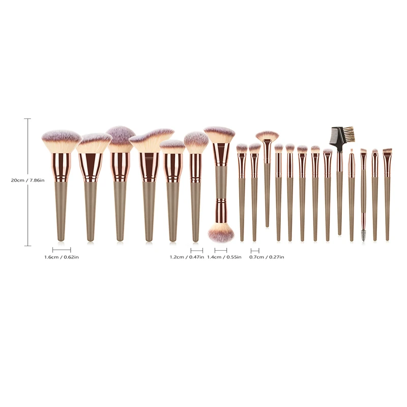 Tube épais en microfibre pour cheveux, outils cosmétiques, vente en gros, ensemble de pinceaux de maquillage noirs, délicats et doux au toucher, 20 pièces