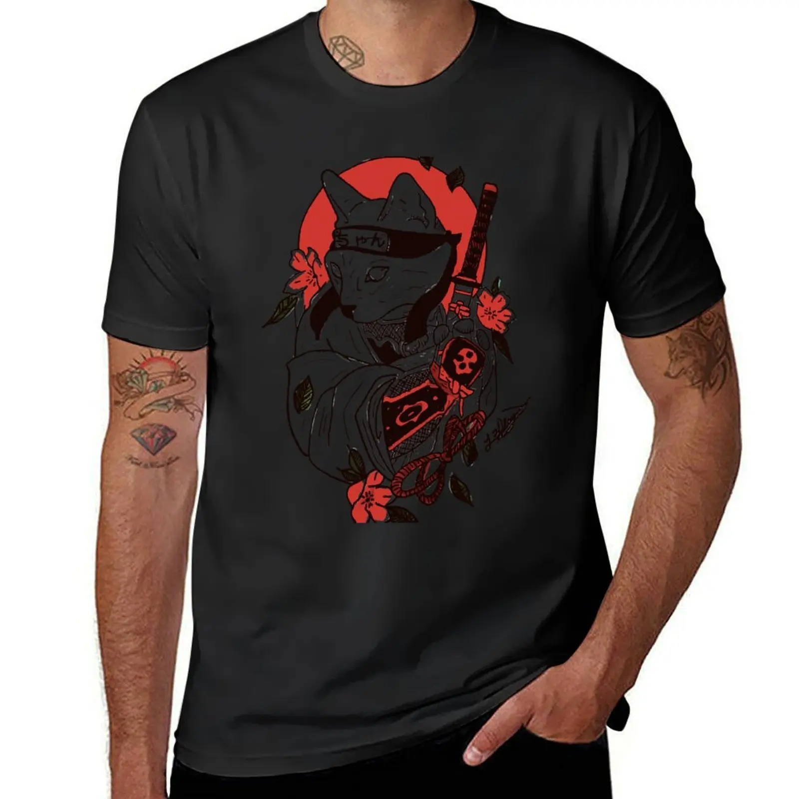 

Japanese Samurai Cat T-Shirt cute clothes vintage clothes mens t shirts casual stylish