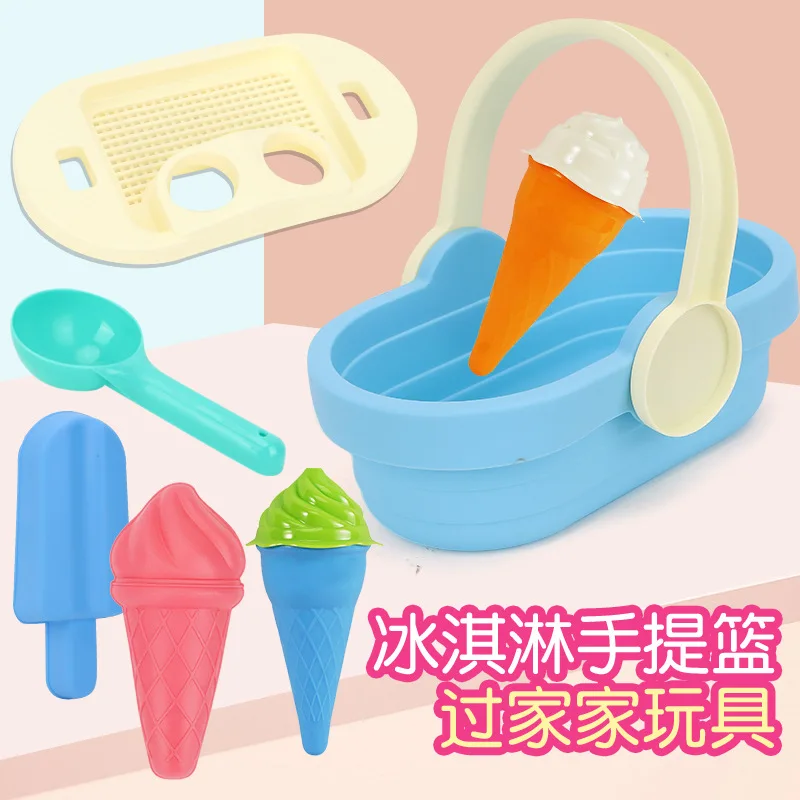 Kinderspiel zu Hause Cartoon Strand Outdoor Park Graben Sand Schaufel Rechen Eimer Set Badezimmer Wasserspiel Strandspielzeug