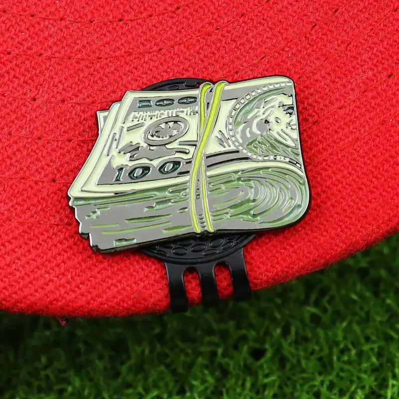 Dollar Bill Golf Ball Mark with Magnetic Golf Hat Clip Funny Golf Marker Training Aids Golf Accessories Gift For Golfers