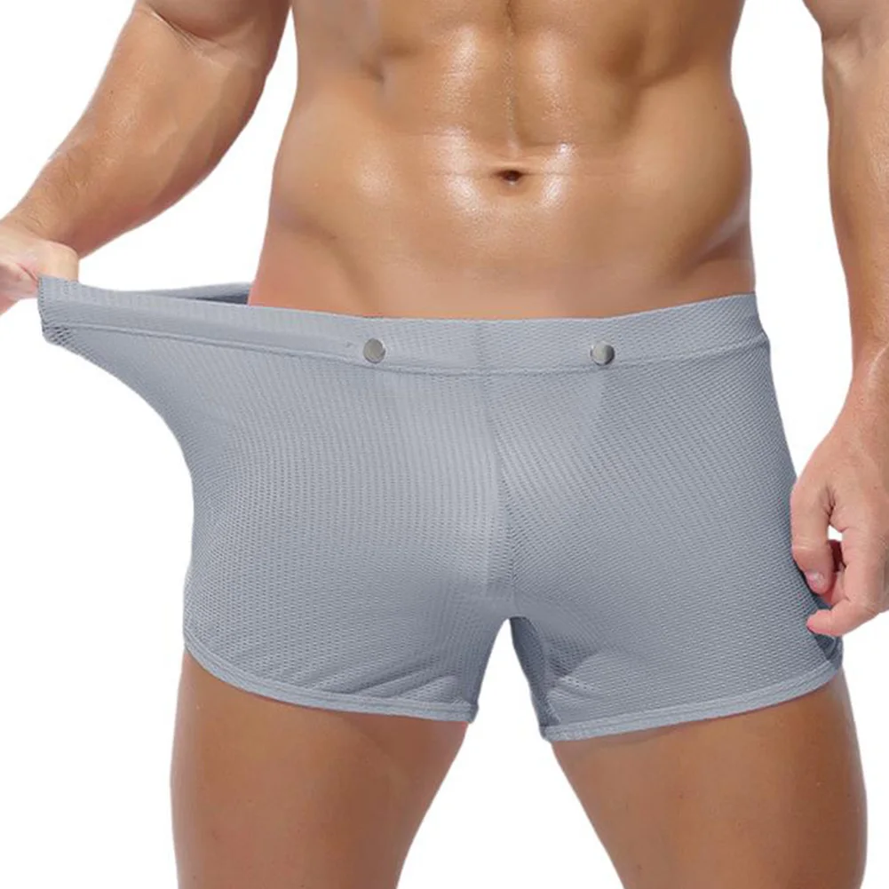 

Gym Running Shorts Men Summer Arrow Pants Breathable Sport Boxer Shorts Male Removable Pouch Underwear Pajamas Pants Underpants