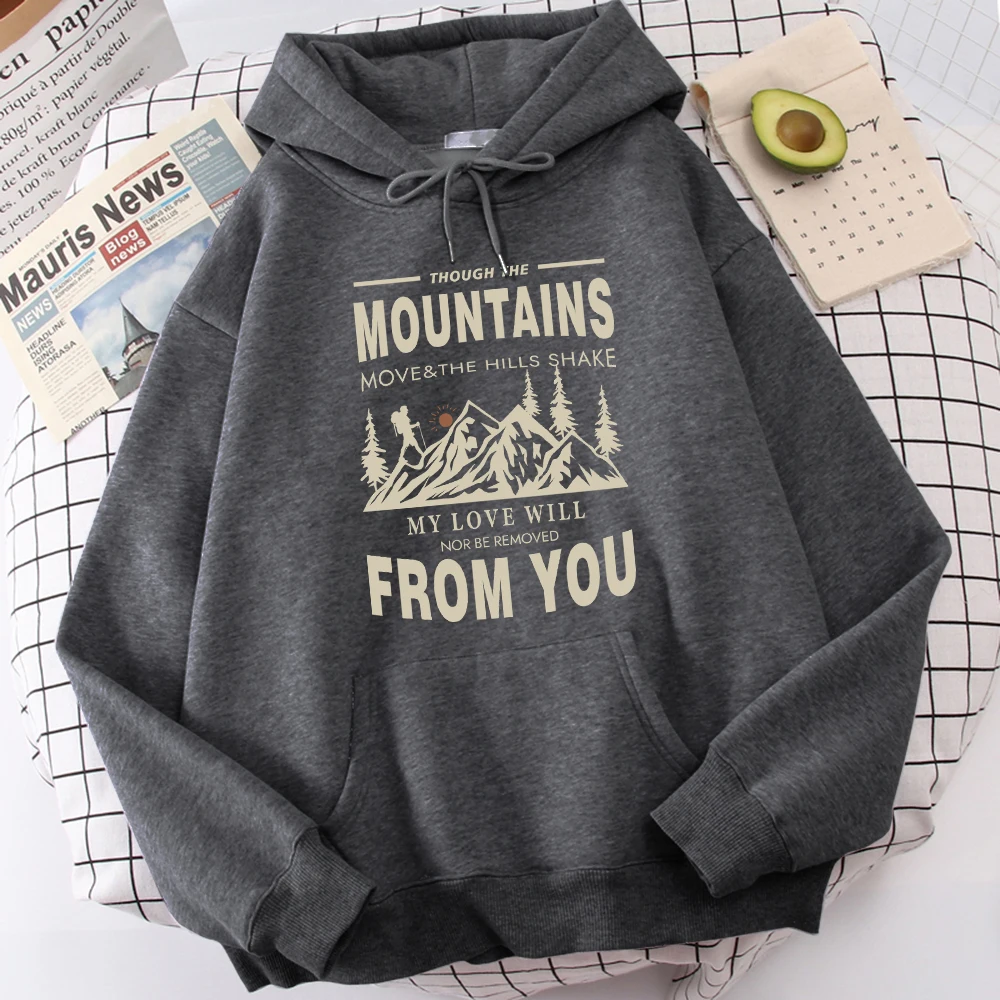 Mountains From You Print Hoodie For Mensimple Fur-Liner Hoody Autumn S-Xxl Sweatshirt Fashion Quality Man Pullover