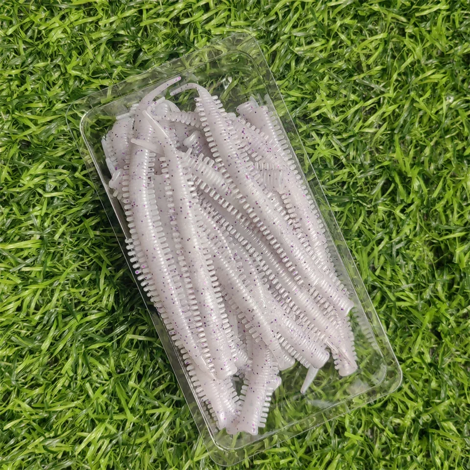 MUKUN 30 Stück Weiche Silikon-Regenwurm-Angelköder 80mm 0,75g Künstliche Wurm-Jig-Köder Vibrierende Wobbler Weiche Angelzubehörteile – Detail 8