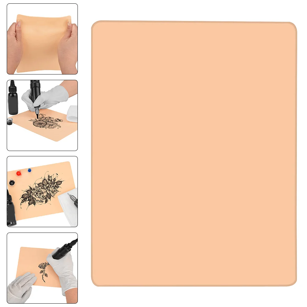 

Silicone Tattoos Practice Skin 1mm Thick Double Sided Makeup Mannequin Reusable for Beginners Makeup Practice Mold