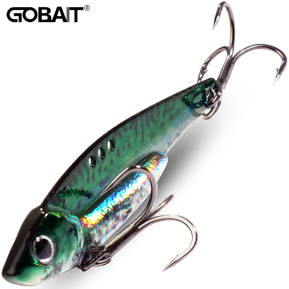 VIB 7g 10g 16g 20g plantilla de Metal cebo Spinner cuchara que se hunde hoja giratoria anzuelo triple ración de acero aparejos de Pesca señuelo de Pesca de carpa