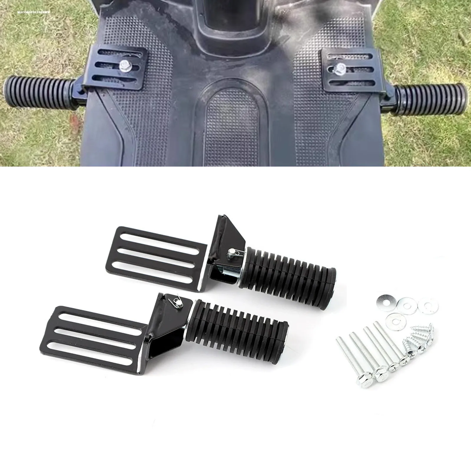 A pair Foldable Metal Motorcycle Foot Pegs - Comfortable Street Cruise Pedals for Enhanced Riding Experience