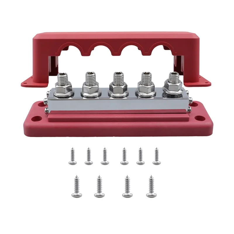 

A64P-M10 Power Distribution Block Bus Bar 24V Buss Bar 600A Electrical Terminal Block For Truck Boat Car Camper RV