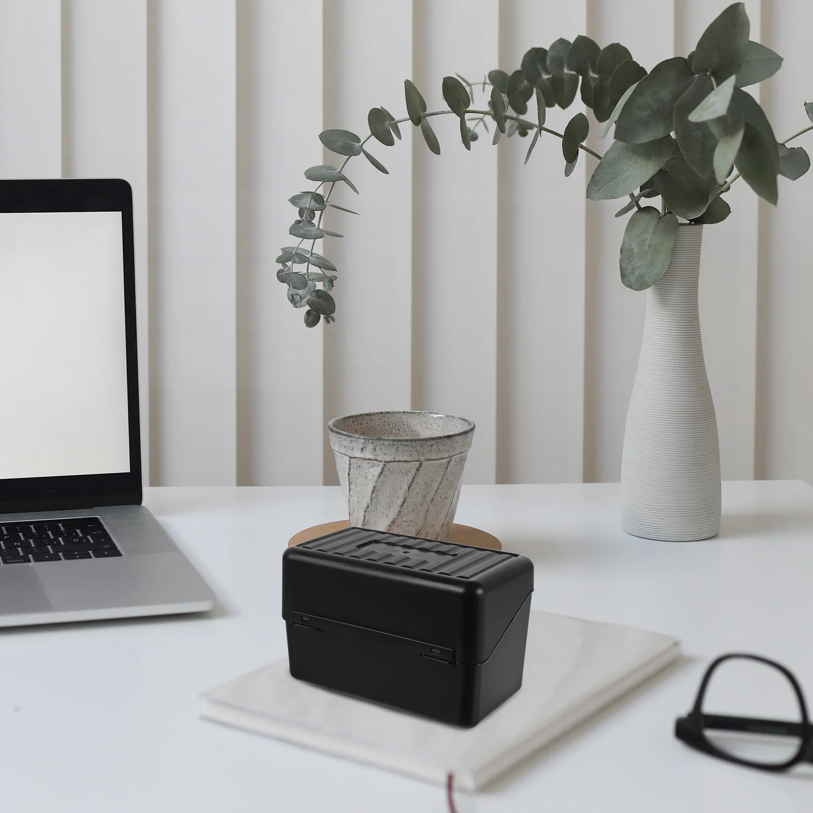 2Pcs Desktop Business Cards Box with Lid Multi-Functional Card File Box for Index Cards and Notes Easy Clean Organizer Storage