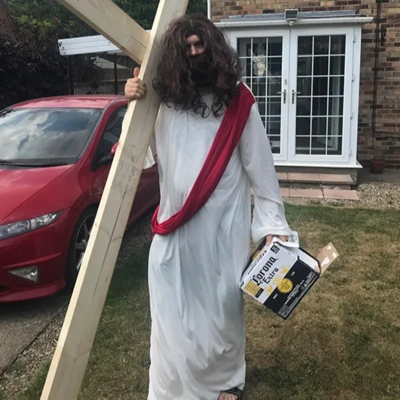 2025 Disfraces de Cosplay para hombres, accesorios de juego de la Biblia para fiesta de carnaval de Halloween, mascarada de Jesús