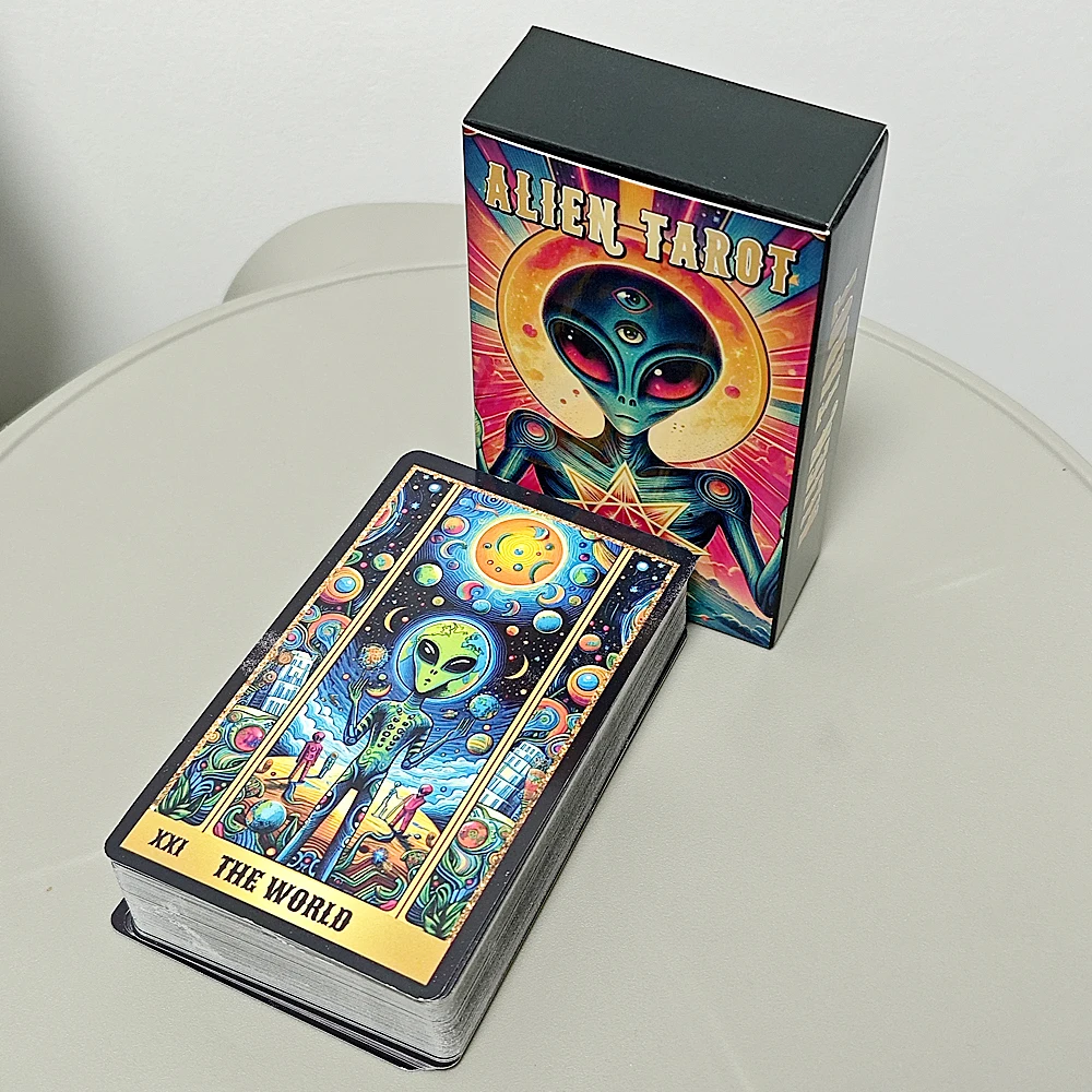 Alien Tarot Cards 10.3*6cm 78 Pcs Tarot Cards Based on Rider Waite System