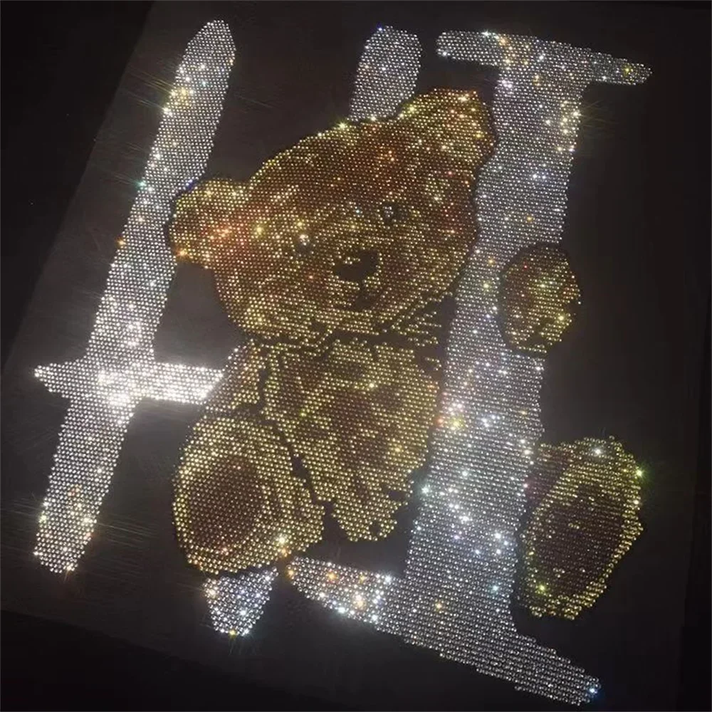 

Симпатичный медведь, популярный Алмазный патч, «сделай сам», патч на свитер, футболку, куртку, украшение, большая нашивка