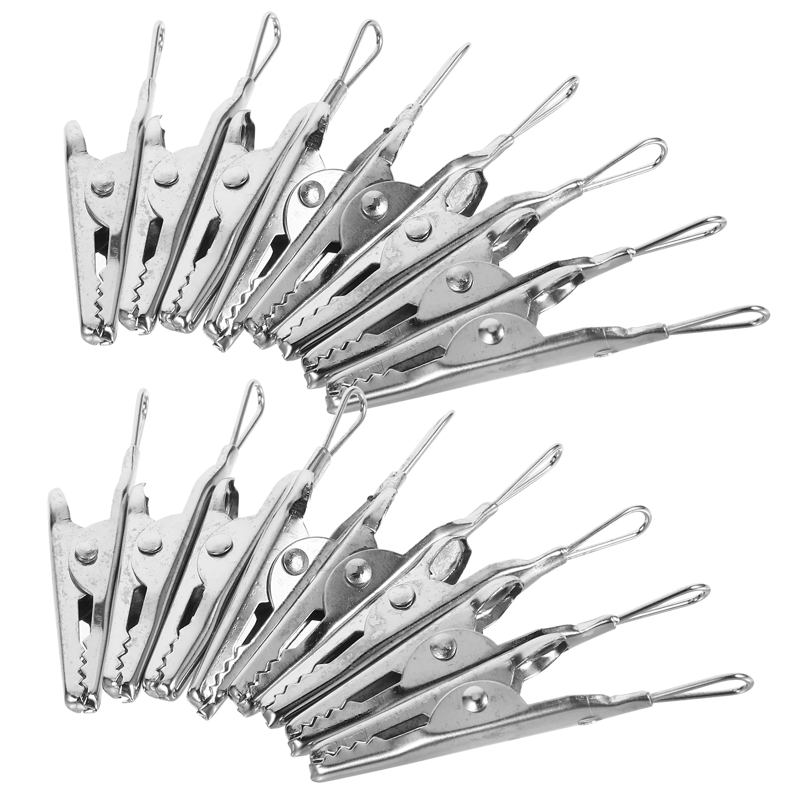 

40pcs Alligator Clips Test Clamps Mini Electrical Silver 35mm DIY Crafting Repair Storage Convenient Practical