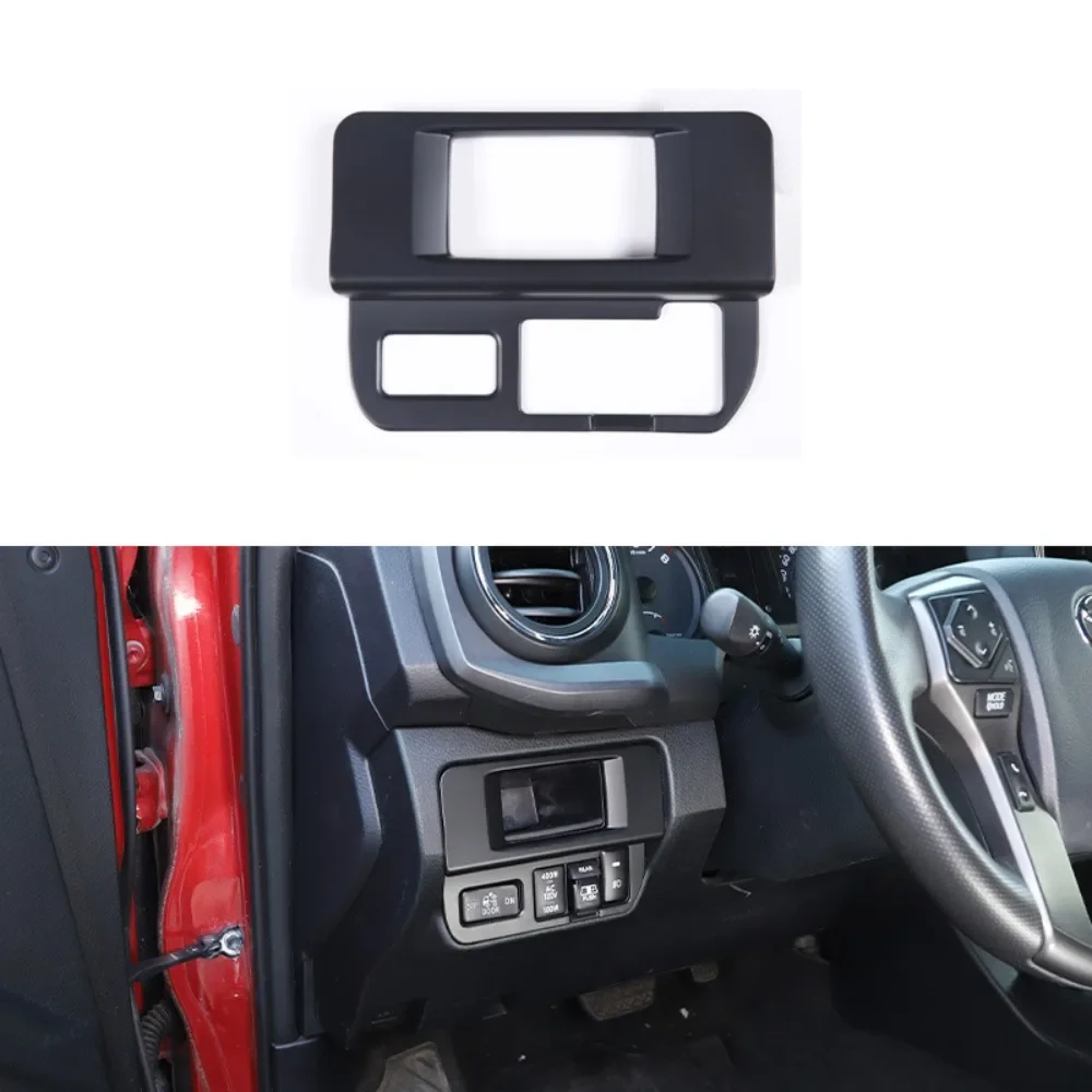 LHD ABS Matt Black Car Fog Light Switch Trim Cover For Toyota Tacoma 2016-2022 Styling Frame Interior Accessories