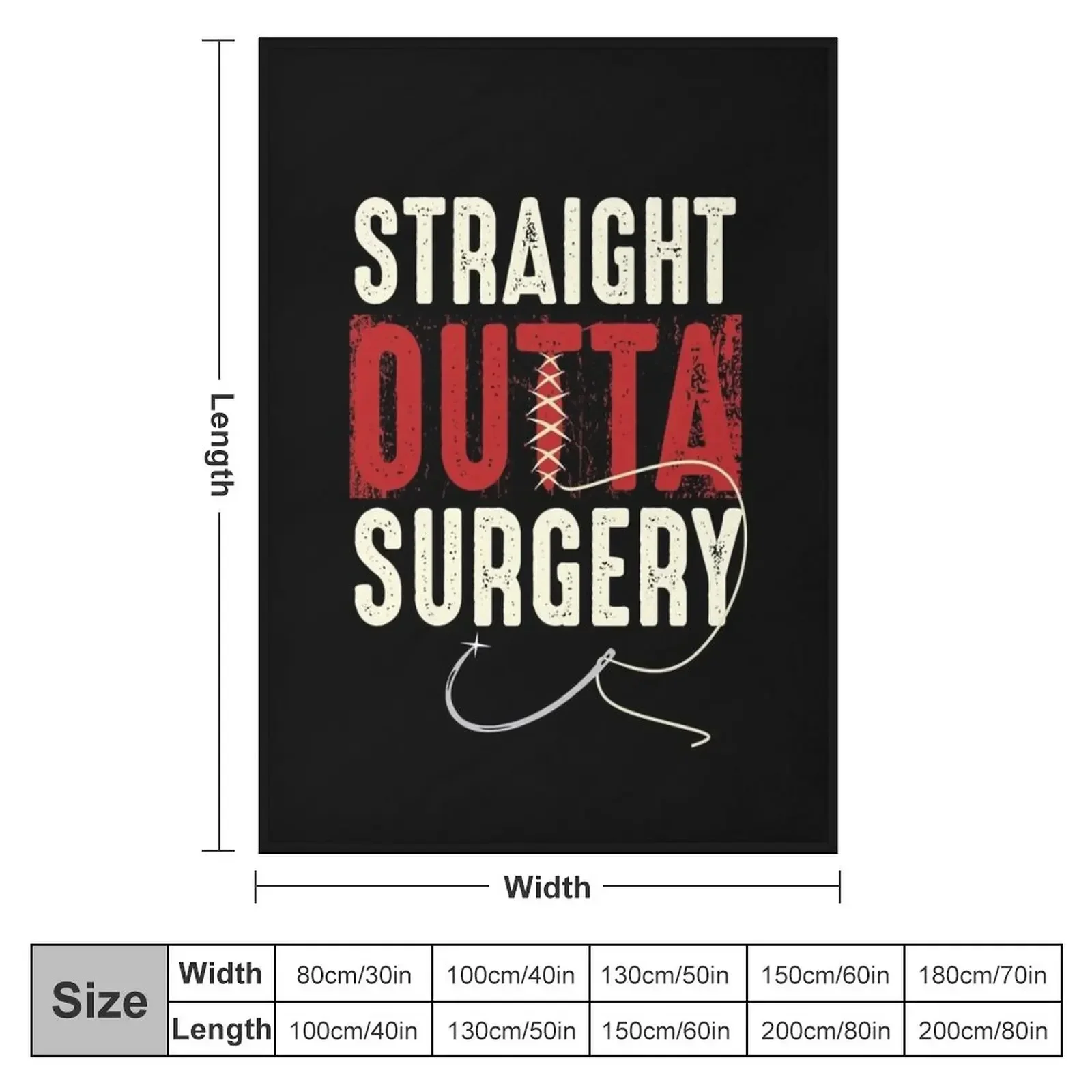 Straight Outta Surgery Funny Get Well Soon Gifts Post Surgery Supportive Humor Saying Throw Blanket Tourist Blankets