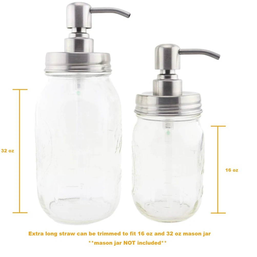 

2Pcs Stainless Steel Soap Dispenser Pump Replacement Lid for Bathroom Kitchen Farmhouse Leak Proof Lotion