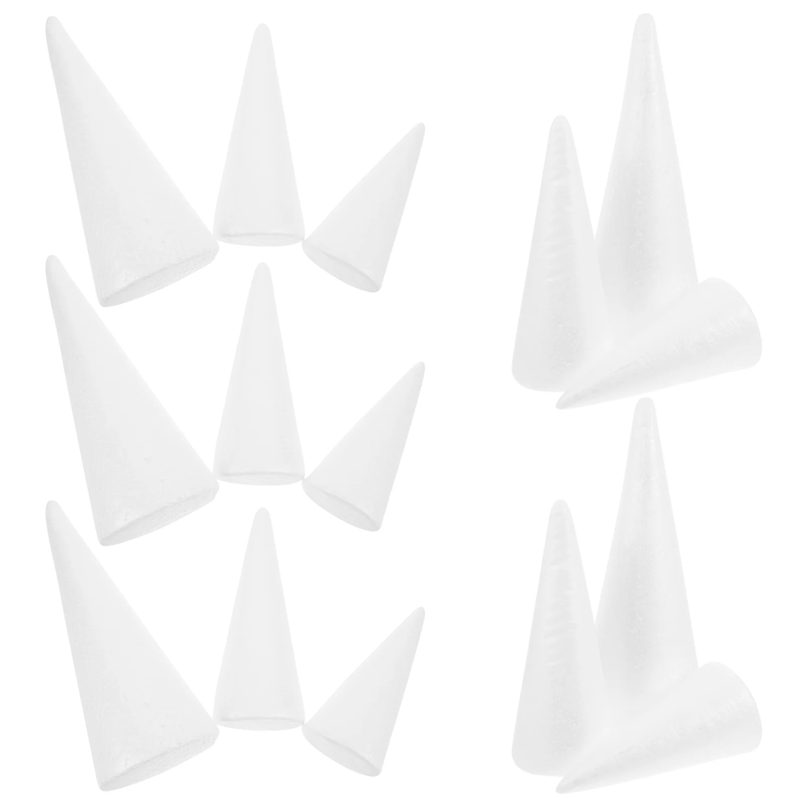 15 Pcs Conical Foam Christmas Tree White Foams Cones Centerpieces Ice Cream DIY Craft Shape Toy