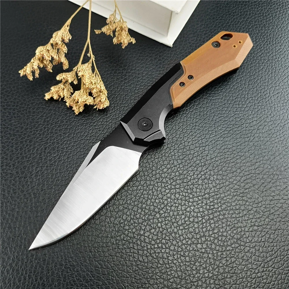 KS 7851 Launch 19 Folding Knife D2 Clip Point Blade Aluminum Alloy & G10 Handles Pocket Knife Outdoor Survival Tools