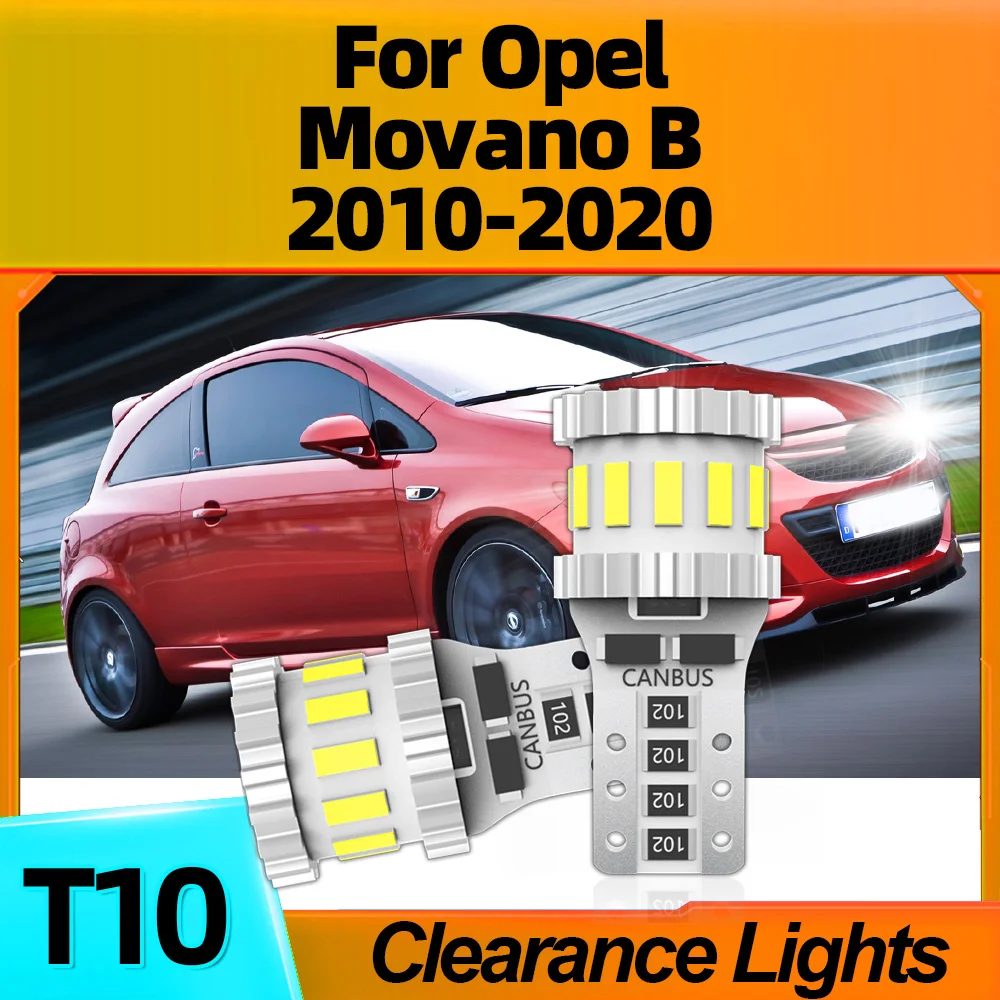 

2Pcs Car Led Clearance Lights T10 W5W CSP Chips 6000K For Opel Movano B 2010 2011 2012 2013 2014 2015 2016 2017 2018 2019 2020