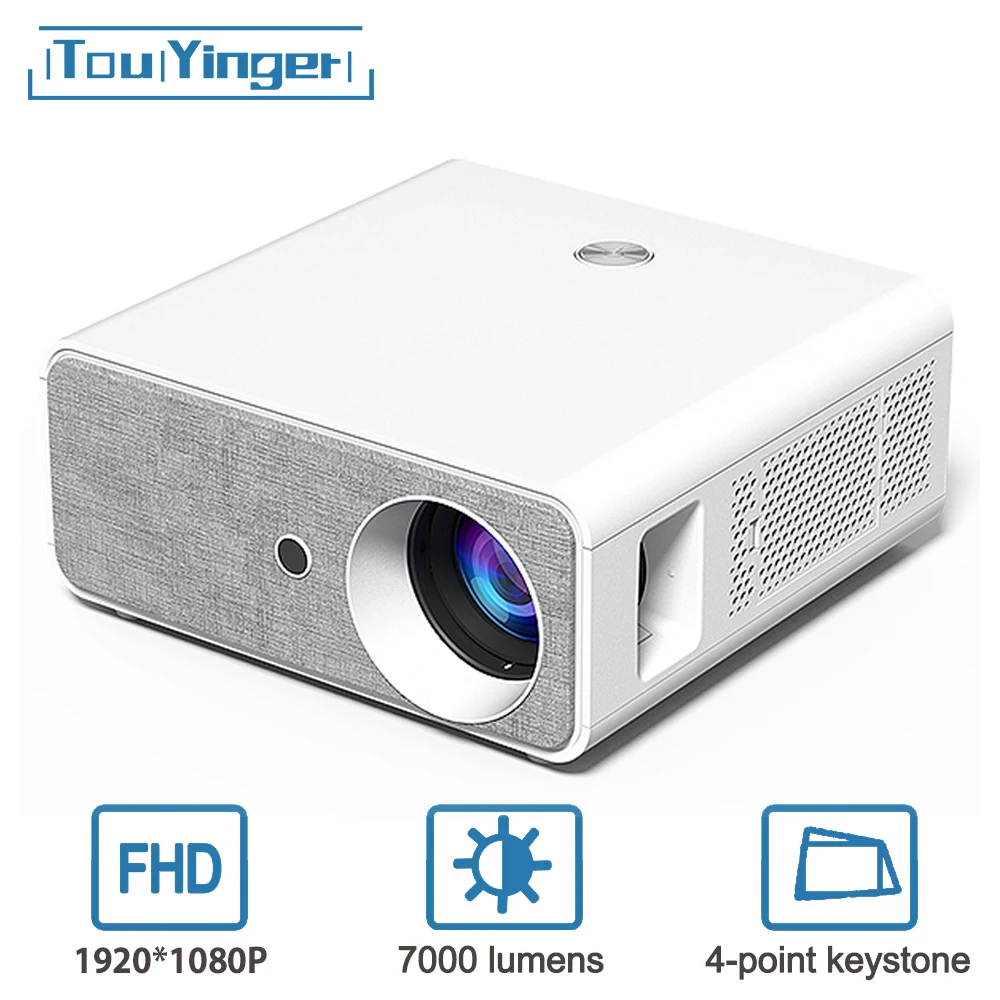 Touyinger HQ7 7000 Lumens Led Projector Android Portable Beamer 1080P Full HD Home Cinema 300‘’ Screen Support Bluetooth Wifi