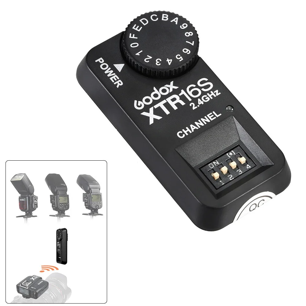 Godox XTR16 / XTR16S 2.4G Flash Receiver for X1TC X1TN XT-16 Transmitter AD360 AD180 Quicker QT QS GT GS SK DE/ V850 V860 Series