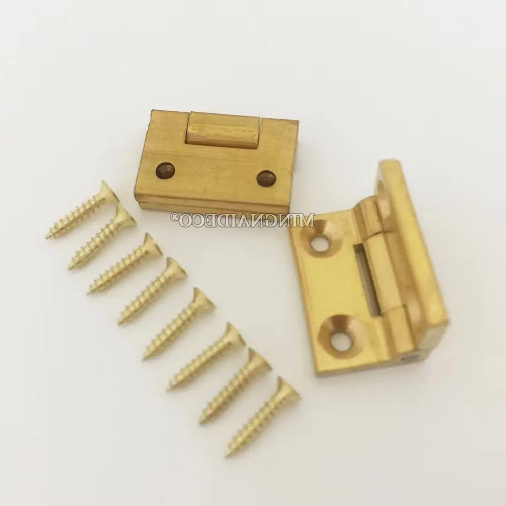 

Classic Retro 20PCS Solid Brass Mini Cabinet Hinges 90° Positioning Wood Cases Box Hinges Decorative Hinges+Screws