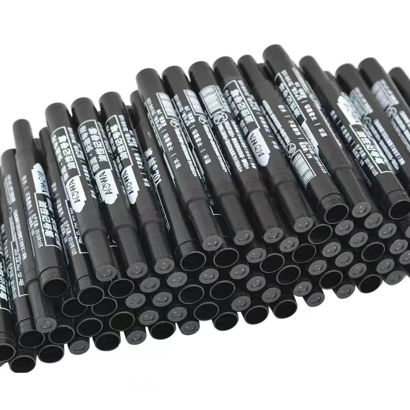 Stylos marqueurs à pointe fine en continu, encre étanche, pointe fine, pointe brute, noir, bleu, encre rouge, 100mm, 1.5 pièces, ensemble