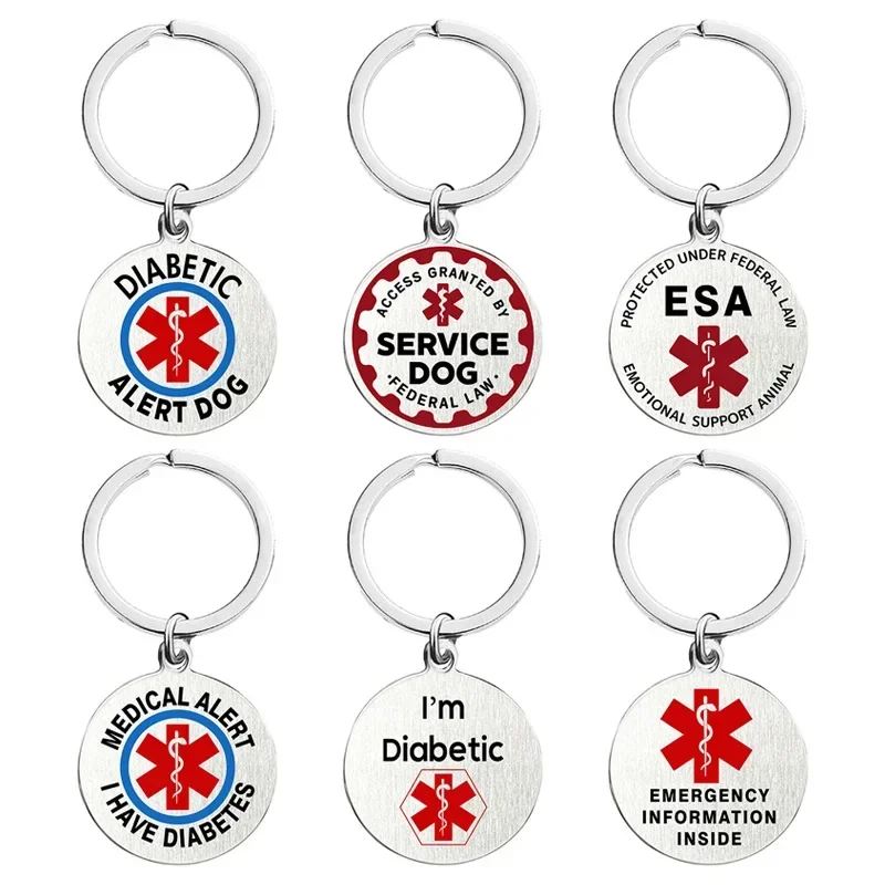 Service Pet ID Tag Emotional Support Animal (ESA) Red Medical Alert Symbol Federal Protection