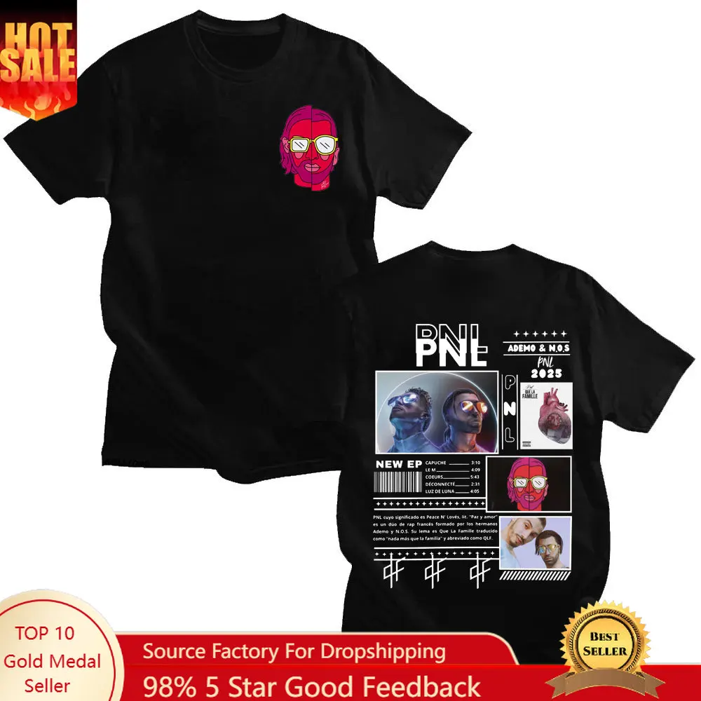 Le Monde Chico T Shirt French Rapper PNL Album Graphic T-shirt Men Women Cotton Short Sleeve T-shirts Hip Hop Fashion Streetwear