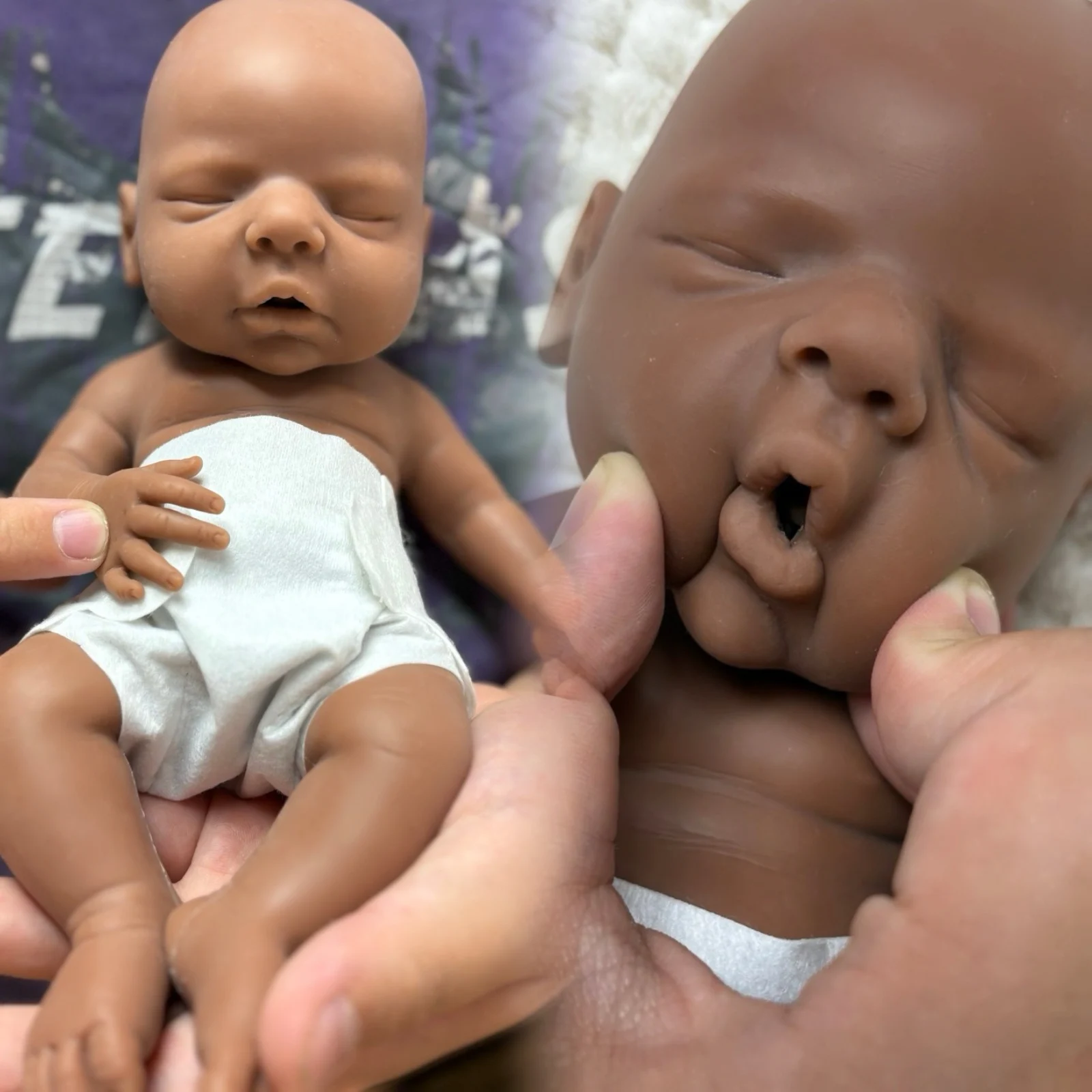 10Inch Dark Skin Silicone Bebe Girl Reborn Doll Painted/Unpainted Soft Silicone Newborn Baby Doll With Adorable Dress For Kid