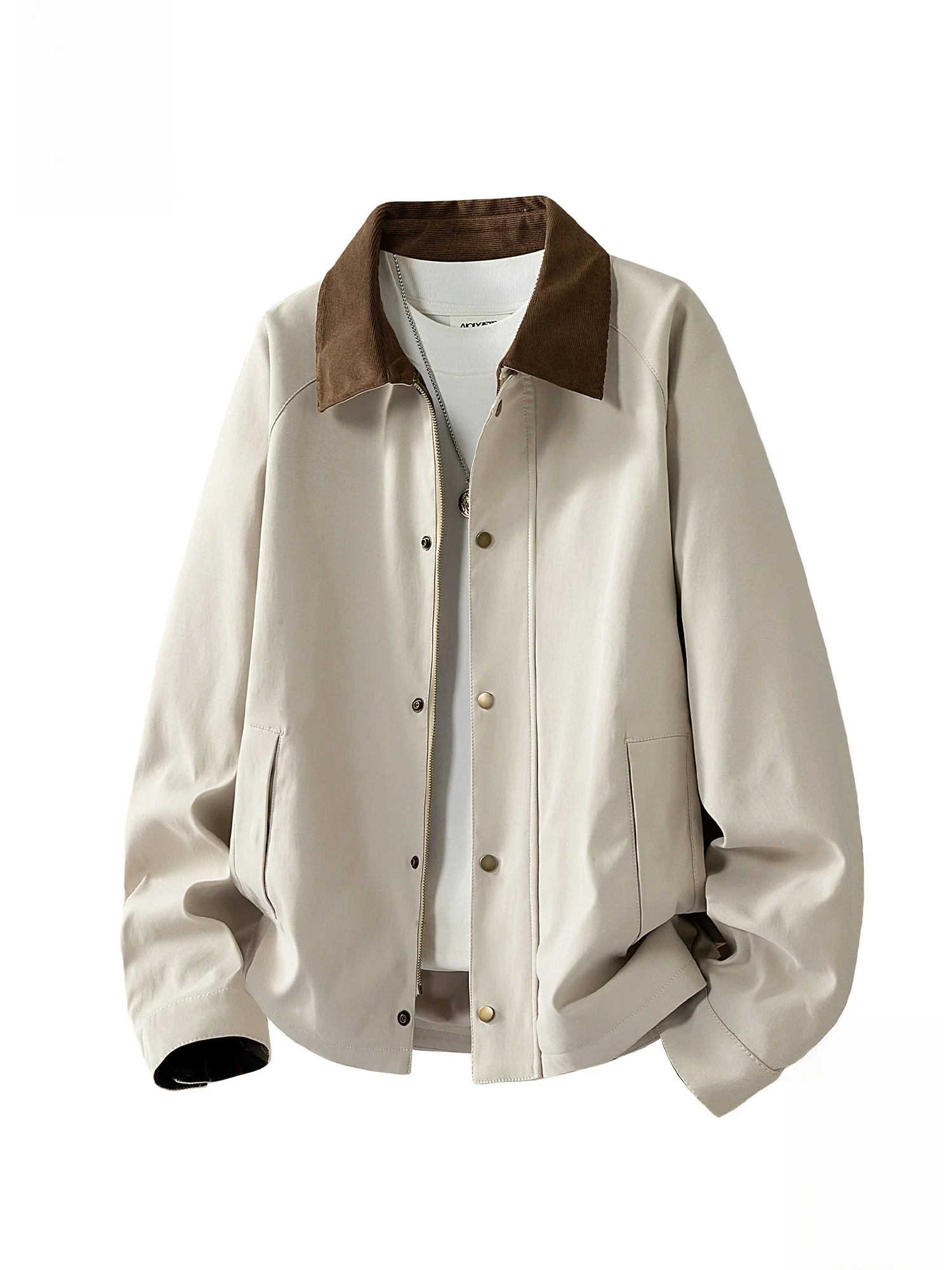 

PaulFrank M Loose Fit Casual Jaet Color Blo Collar Button up Coat Polyester Fiber Long Sve Winter Outerwear