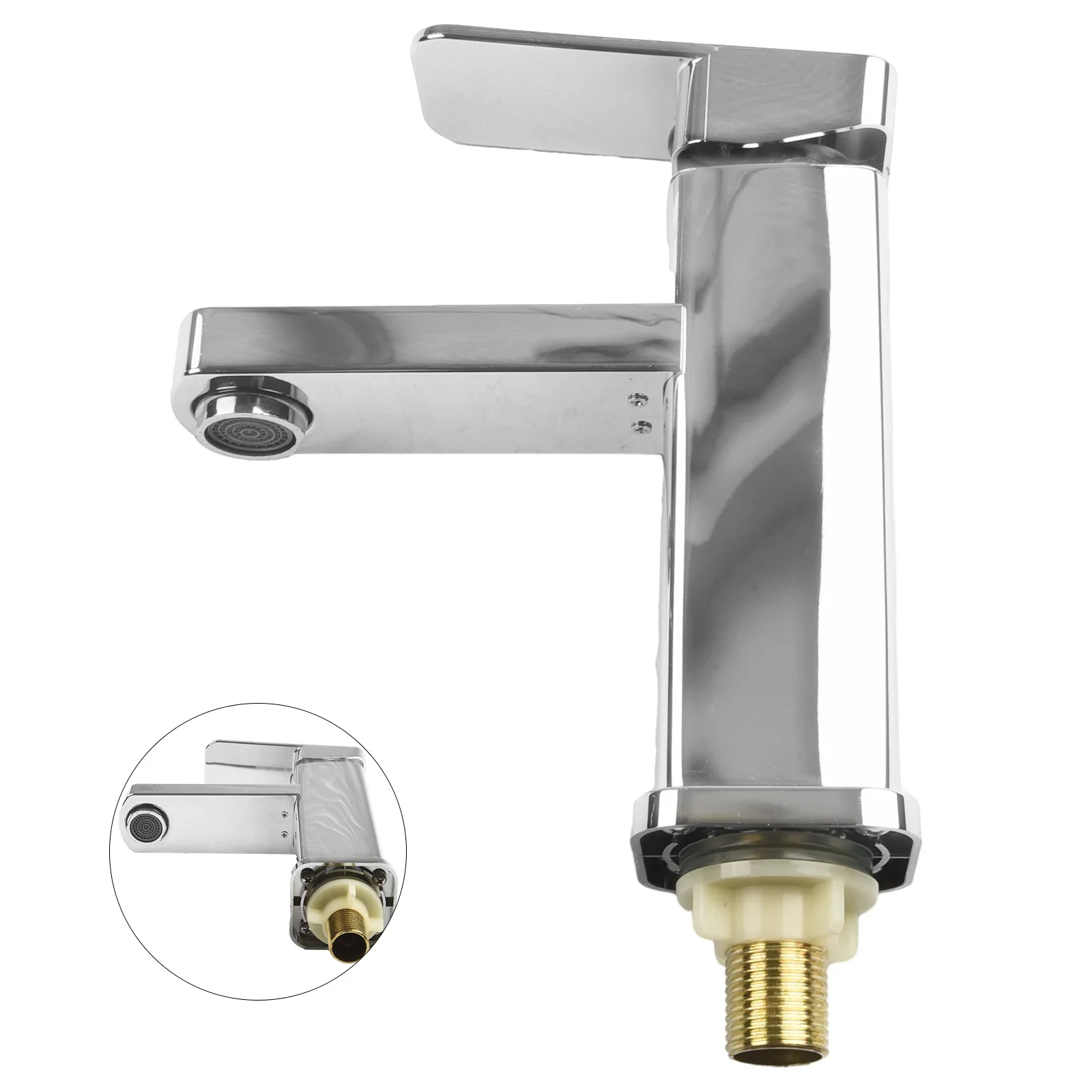 Stainless Steel Basin Faucet Single Cold Water Mixer Tap Sink Faucet Bathroom Counter Washbasin Faucet Deck Mounted Sink Faucet