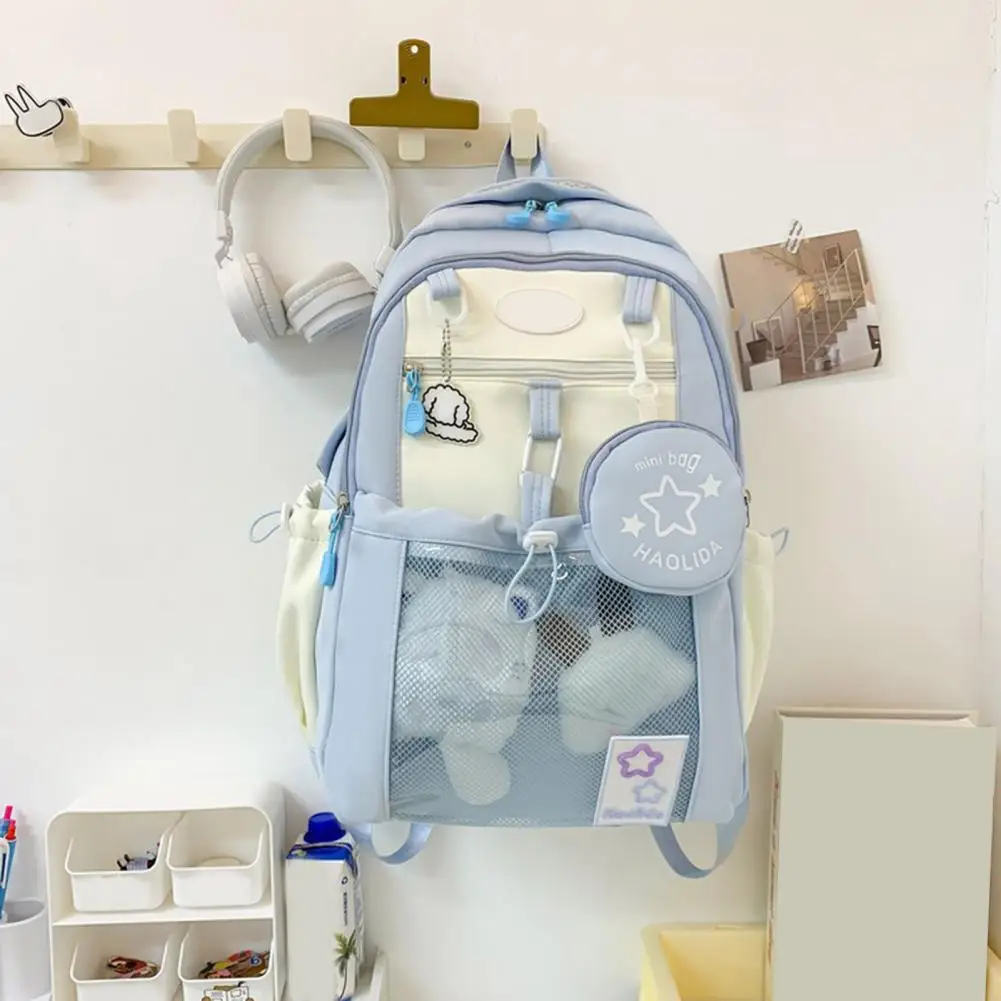 Lightweight Backpack Comfortable Shoulder Straps Backpack Waterproof Girls Laptop Backpack with Transparent Front for School