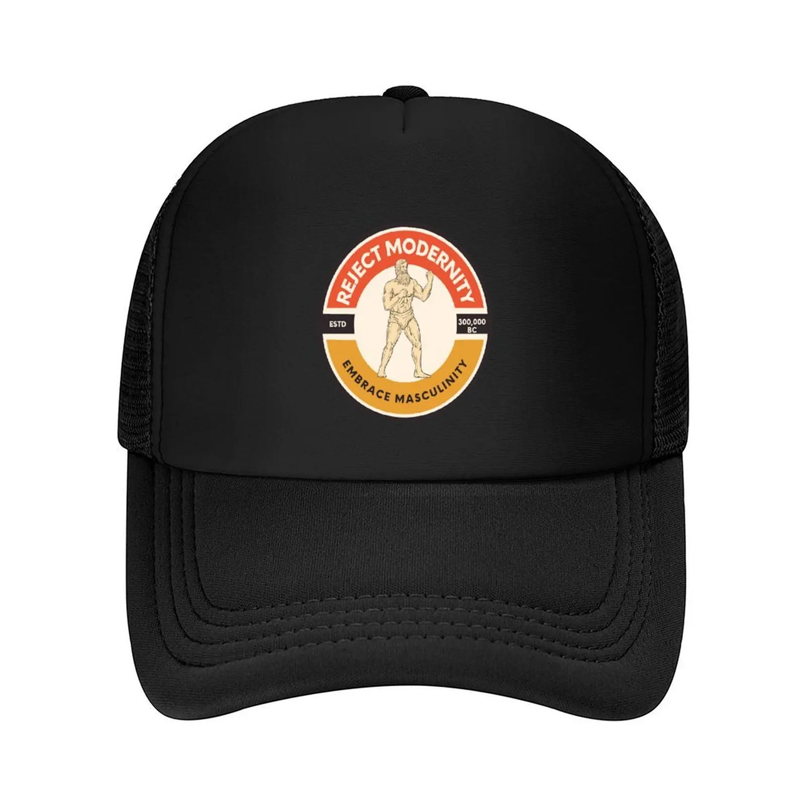 

Reject Modernity Embrace Masculinity ESTD 300,000 BC Baseball Cap Cosplay fun hats Sunhat Men's Hats Women's