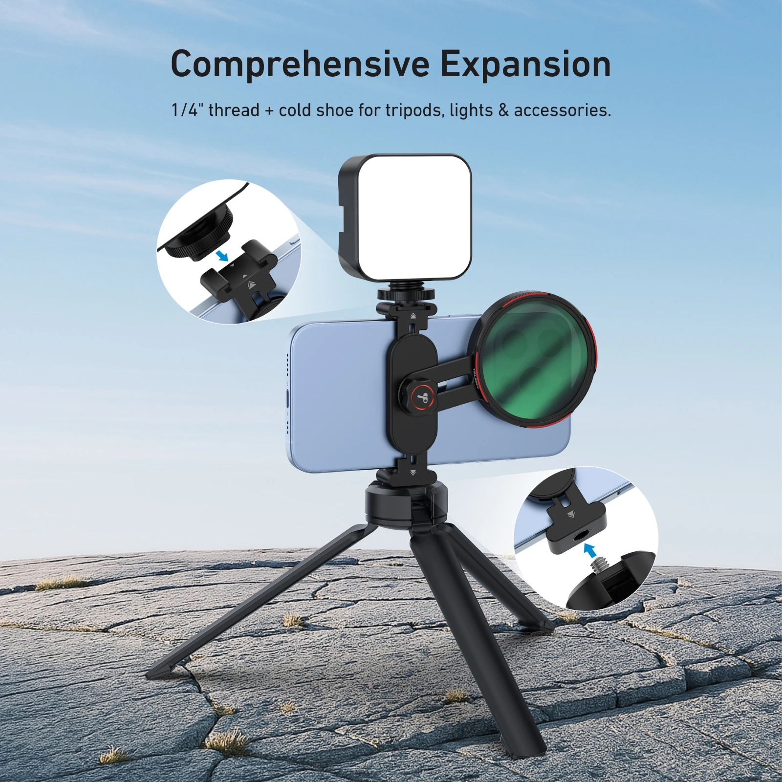 Telesin filtro de telefone universal cpl ND2-32 para smartphone com suporte de filtro universal para iphone andriod acessórios de telefone