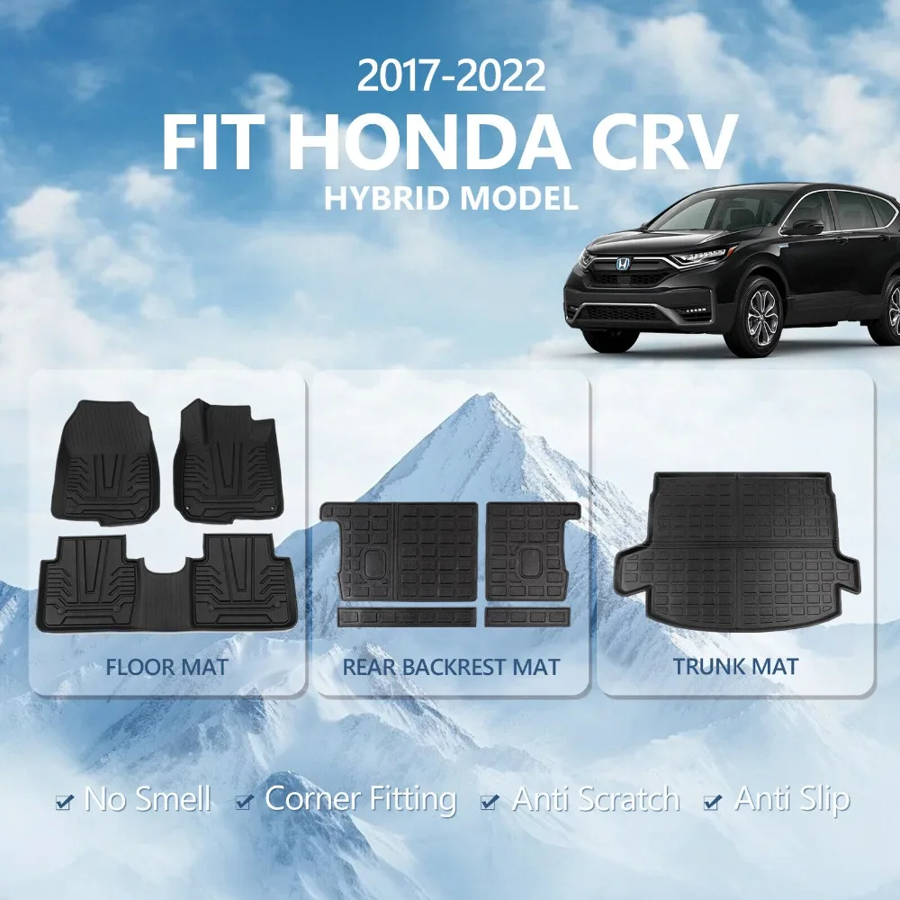 

Fit 2017-2022 Honda CRV Trunk Mat Backrest Mats Cargo Liner Floor Mats All Weather United States