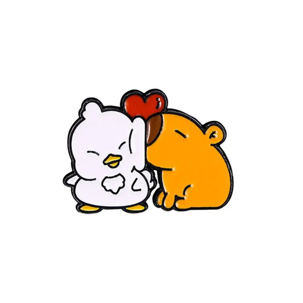 

Unique Alloy Capybara Brooch Cute Duck Animal Badge Creative Water Dolphin Cartoon Pin Students