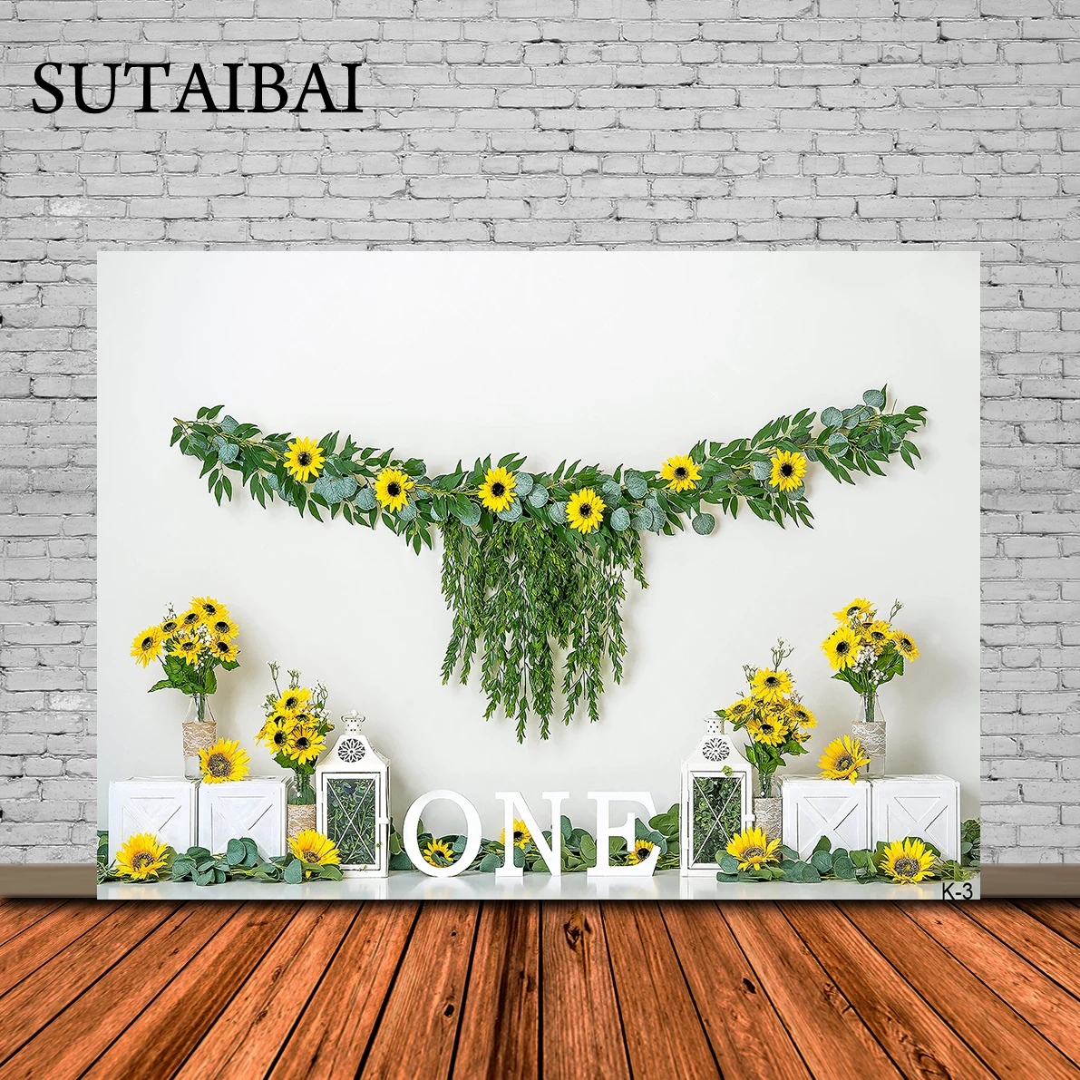 

Newborn Sunflower Theme Birthday Portrait Backdrop Flower Market Baby Children Cake Smash Dessert Banner Garden Photo Booth Prop