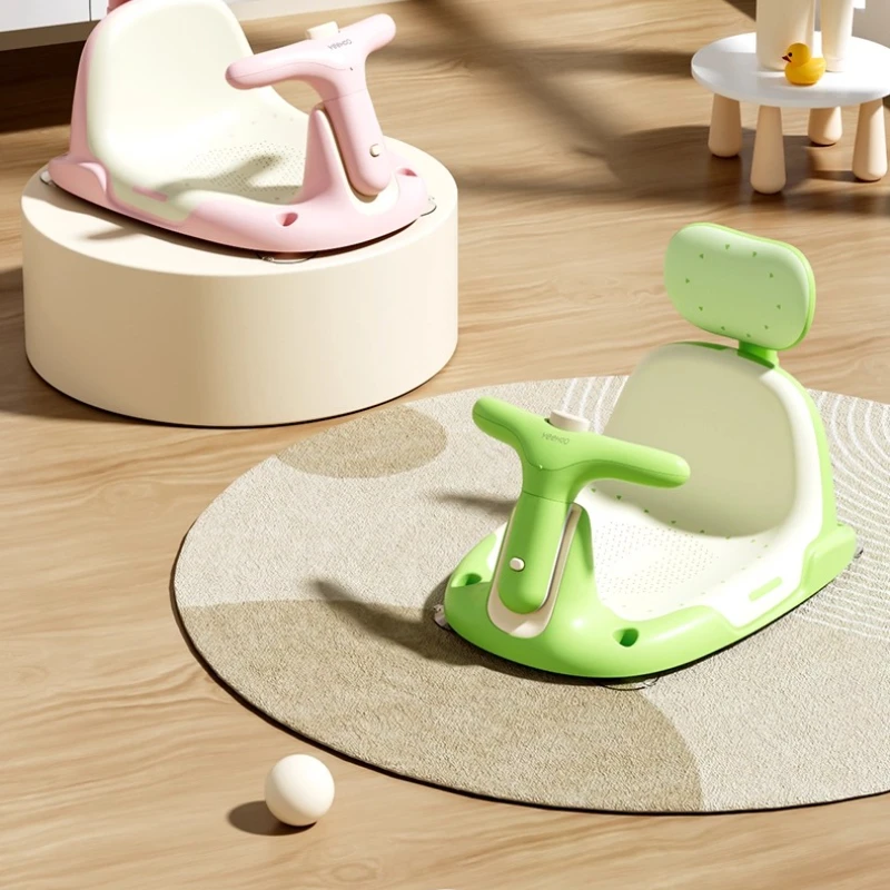 مقعد حمام للأطفال للأطفال من عمر 6 أشهر فما فوق، كرسي حمام ثابت للأطفال الصغار مع رذاذ ماء من النوع المضغوط، مقعد أطفال قابل للتعديل لأكواب الشفط #6