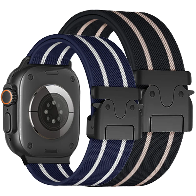

Nylon Loop for Apple Watch Band Series10 49mm 46mm45mm44mm42mm 38mm40mm41mm Parachute Style Buckle for Iwatch Ultra2 S10 9 8 7 6