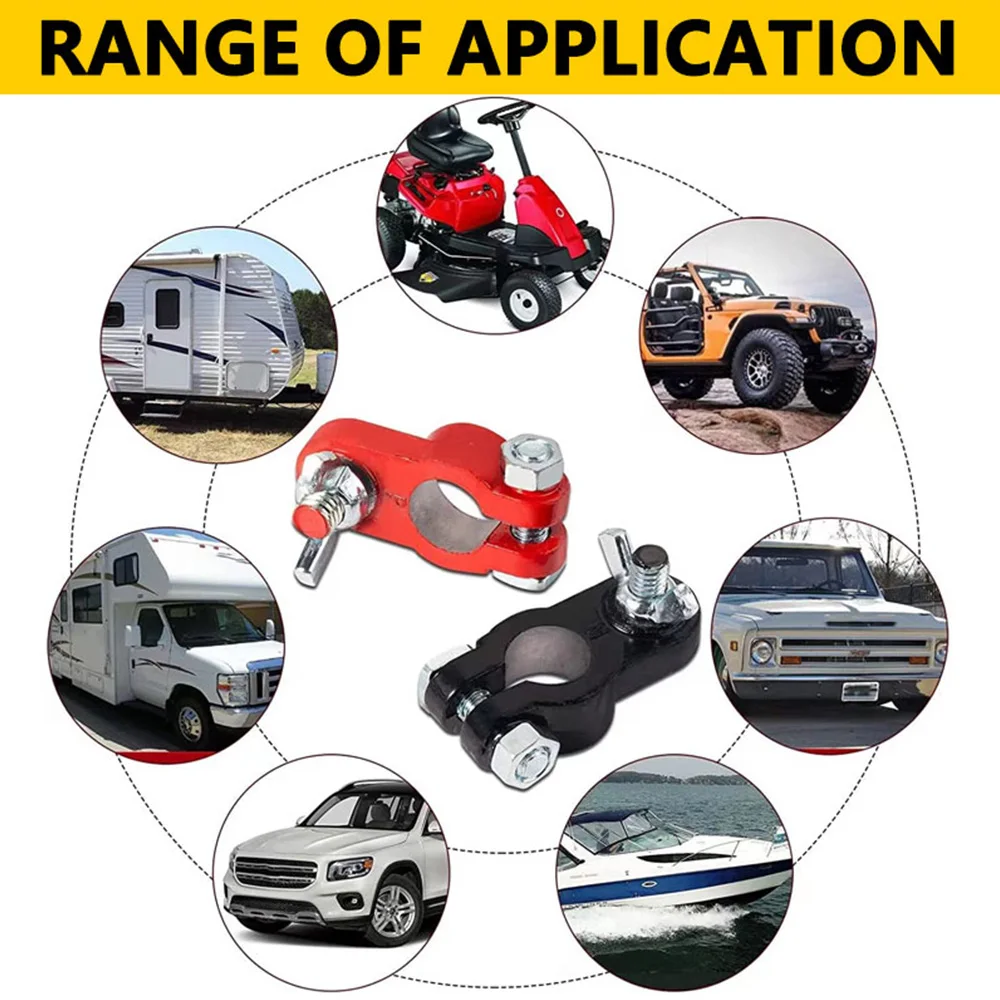 車のバッテリー端子 12V 24V クランプパイルヘッドコネクタポールポストヘビーデューティクランプクリップ端子パイルヘッド自動車ボートトラック用