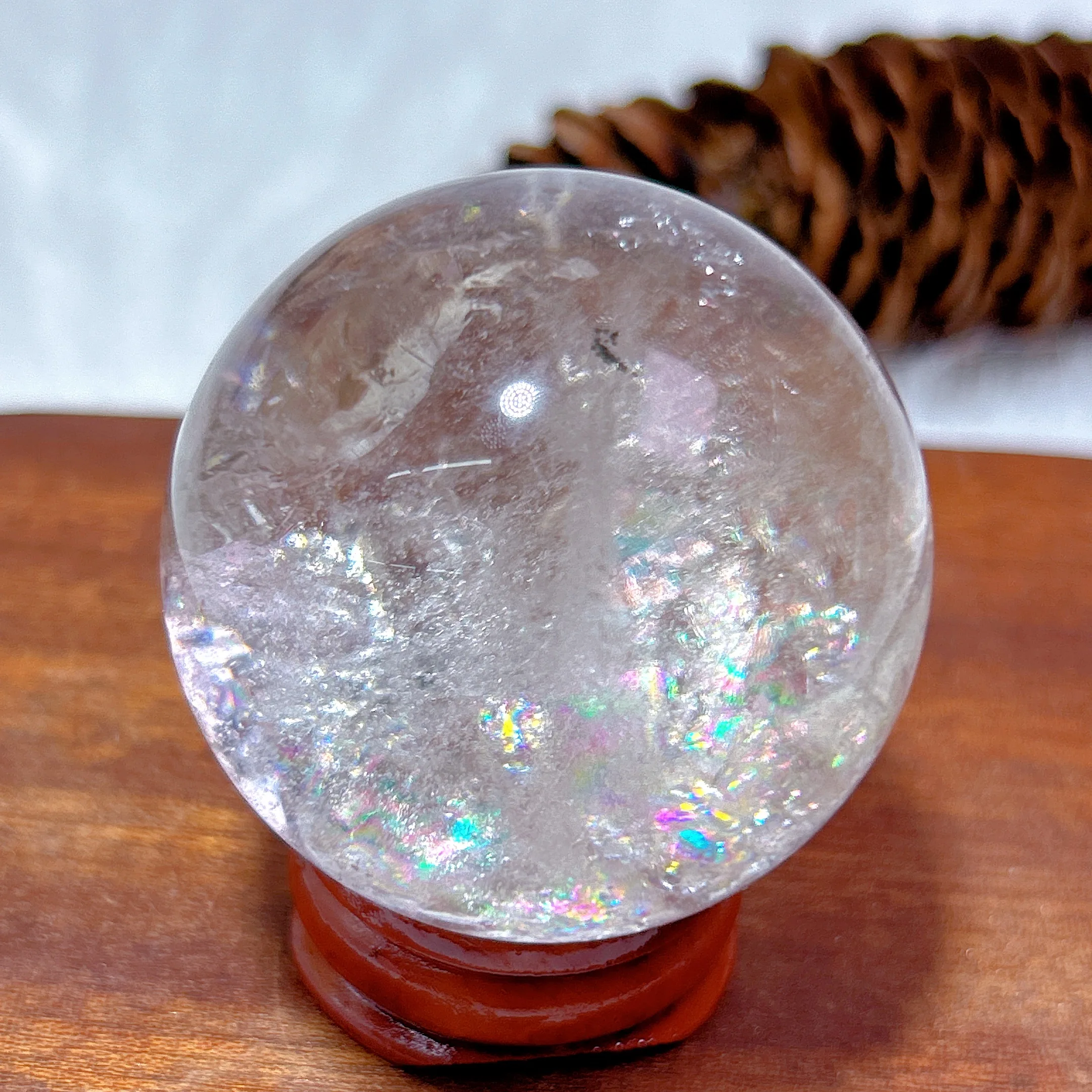 Natural Crystal Clear Quartz Rainbow Sphere Ball Healing High Quality Home Decorations Polished Mineral Energy Room Decor Gift