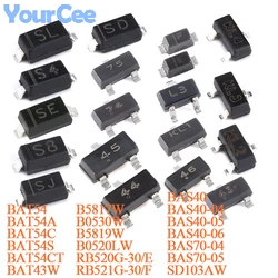 B5819W SL B0530W SE B5817W SJ B0520LW SD SOD-123 SMD Schottky Diode, 50 pièces