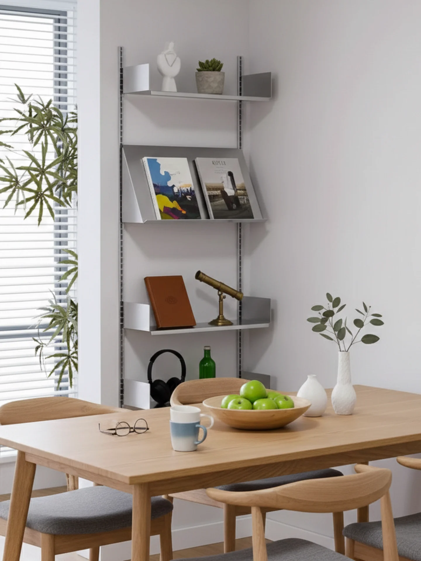 vitsoe606 shelf combination multi-layer wall-mounted storage display rack creative stainless steel wall decorative shelf