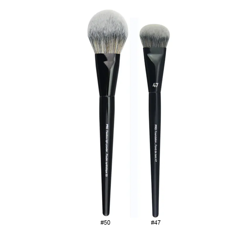 2pcs/set Pro Black Makeup Brushes Synthetic hair Powder Eye Shadow Smudge Highlight Foundation Airbrush Diffuser Make Up Brush